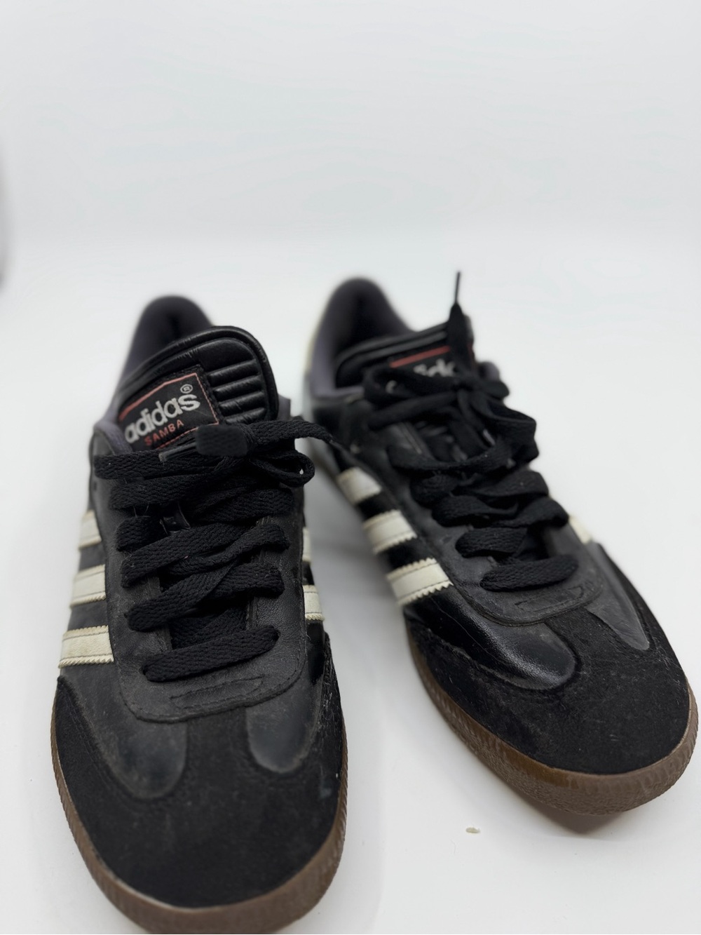 Adidas Samba Black Leather Suede Gum Sole Sneakers US 4.5 EU 36 2/3